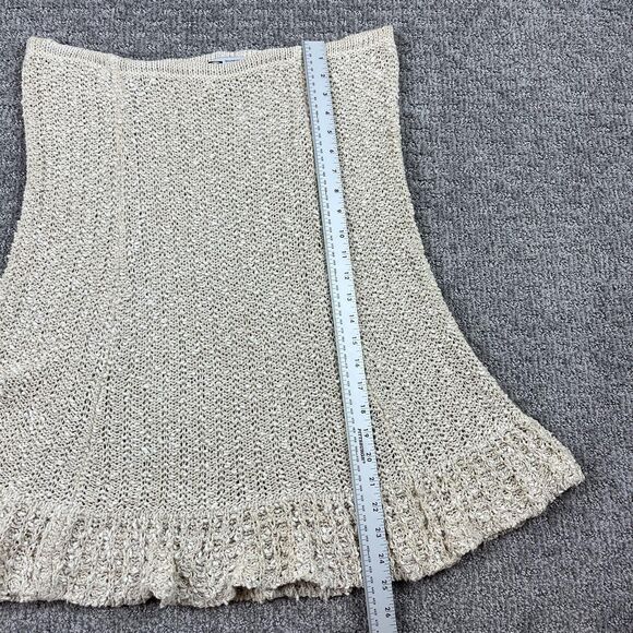 Pallas Original Skirt Womens XL Beige Irish Linen Hand Loomed Flared Ruffle Hem - Picture 2 of 6
